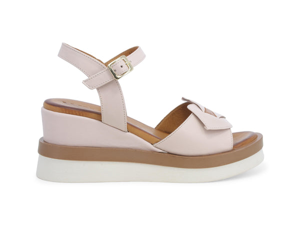 Melluso Sandali Casual Chic con Zeppa Tomaia Pelle Beige K55182-239044